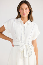 Load image into Gallery viewer, Holiday Cordelia Dress - White Linen
