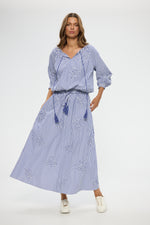 Load image into Gallery viewer, Holiday Mayfair Skirt - Blue Stripe - Mitchell McCabe Menswear
