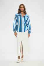 Load image into Gallery viewer, Holiday Isolana Shirt - Blue Stripe - Mitchell McCabe Menswear
