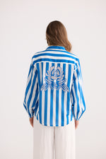 Load image into Gallery viewer, Holiday Isolana Shirt - Blue Stripe - Mitchell McCabe Menswear
