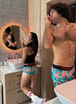Load image into Gallery viewer, Thunderwear - Peacocking Flamingo Men's Sport Quick Dry Trunks - Mitchell McCabe Menswear
