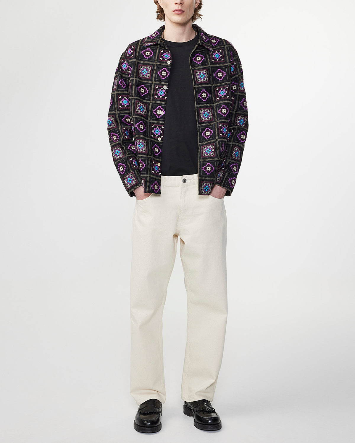 No Nationality Julio Overshirt - Black Multi