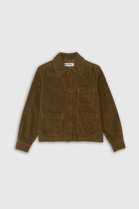 Kings Of Indigo Navarre Cord Jacket - Moss Green