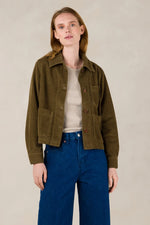 Load image into Gallery viewer, Kings Of Indigo Navarre Cord Jacket - Moss Green
