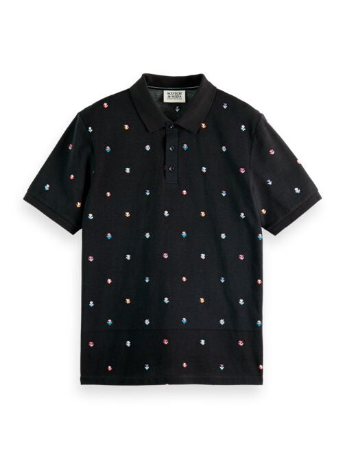 Scotch and Soda All Over Print Polo - Navy