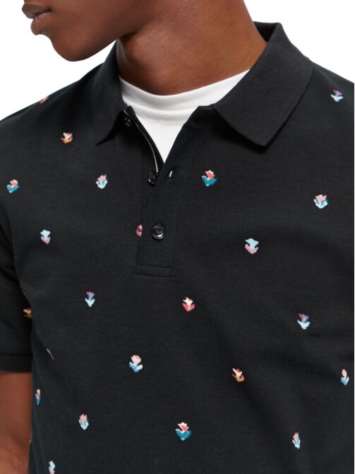 Scotch and Soda All Over Print Polo - Navy
