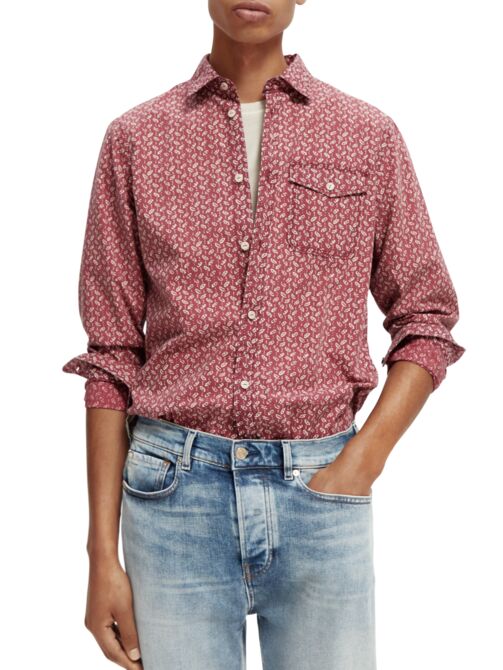 Scotch and Soda Printed Poplin Shirt - Pink