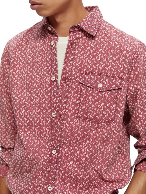 Scotch and Soda Printed Poplin Shirt - Pink