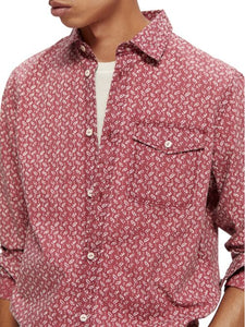 Scotch and Soda Printed Poplin Shirt - Pink