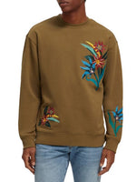 Load image into Gallery viewer, Scotch and Soda Worked Out Embroidered Sweat - Khaki
