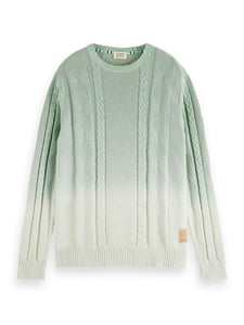 Scotch and Soda Gradient Cable Knit Pullover - Mint