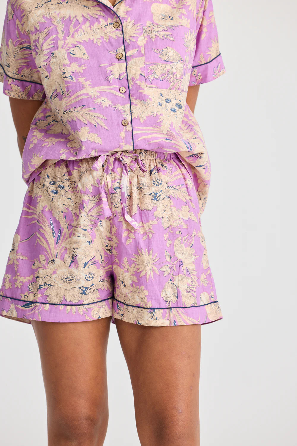 Holiday Namaste Pyjama Set - Purple Haveli