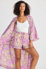 Load image into Gallery viewer, Holiday Namaste Robe - Purple Haveli
