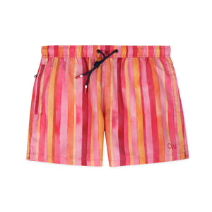 Original Weekend Swim Shorts - Miami Stripe in Hibiscus