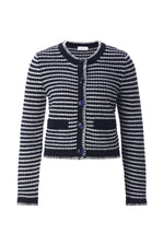 Load image into Gallery viewer, Rich and Royal Striped Cardigan - Midnight Blue
