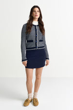 Load image into Gallery viewer, Rich and Royal Striped Cardigan - Midnight Blue
