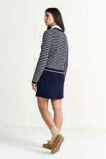 Load image into Gallery viewer, Rich and Royal Striped Cardigan - Midnight Blue
