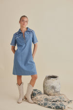 Load image into Gallery viewer, Talisman Myra Denim Dress - Mid Denim
