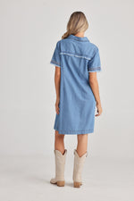 Load image into Gallery viewer, Talisman Myra Denim Dress - Mid Denim
