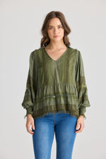 Load image into Gallery viewer, Talisman Folklore Blouse - Khaki - Mitchell McCabe Menswear
