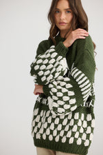 Load image into Gallery viewer, Talisman Colorado Knit - Khaki With Off White
