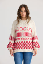 Load image into Gallery viewer, Talisman Colorado Knit - Off White With Pink

