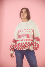 Load image into Gallery viewer, Talisman Colorado Knit - Off White With Pink
