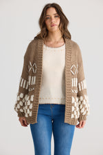 Load image into Gallery viewer, Talisman Colorado Cardigan - Mocha With Off White

