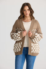 Load image into Gallery viewer, Talisman Colorado Cardigan - Mocha With Off White
