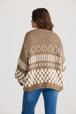 Load image into Gallery viewer, Talisman Colorado Cardigan - Mocha With Off White
