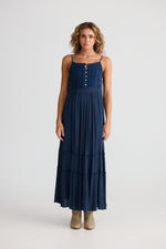 Load image into Gallery viewer, Talisman Inhale Dress - Navy Dobby
