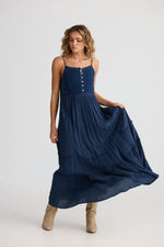 Load image into Gallery viewer, Talisman Inhale Dress - Navy Dobby
