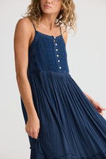 Load image into Gallery viewer, Talisman Inhale Dress - Navy Dobby
