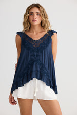 Load image into Gallery viewer, Talisman Exhale Cami - Navy Dobby
