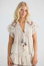Load image into Gallery viewer, Talisman Ithika Tie Top - Light Natural
