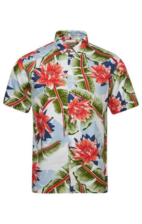 Superdry Vintage Hawaiian Shirt -  Optic Banana Leaf