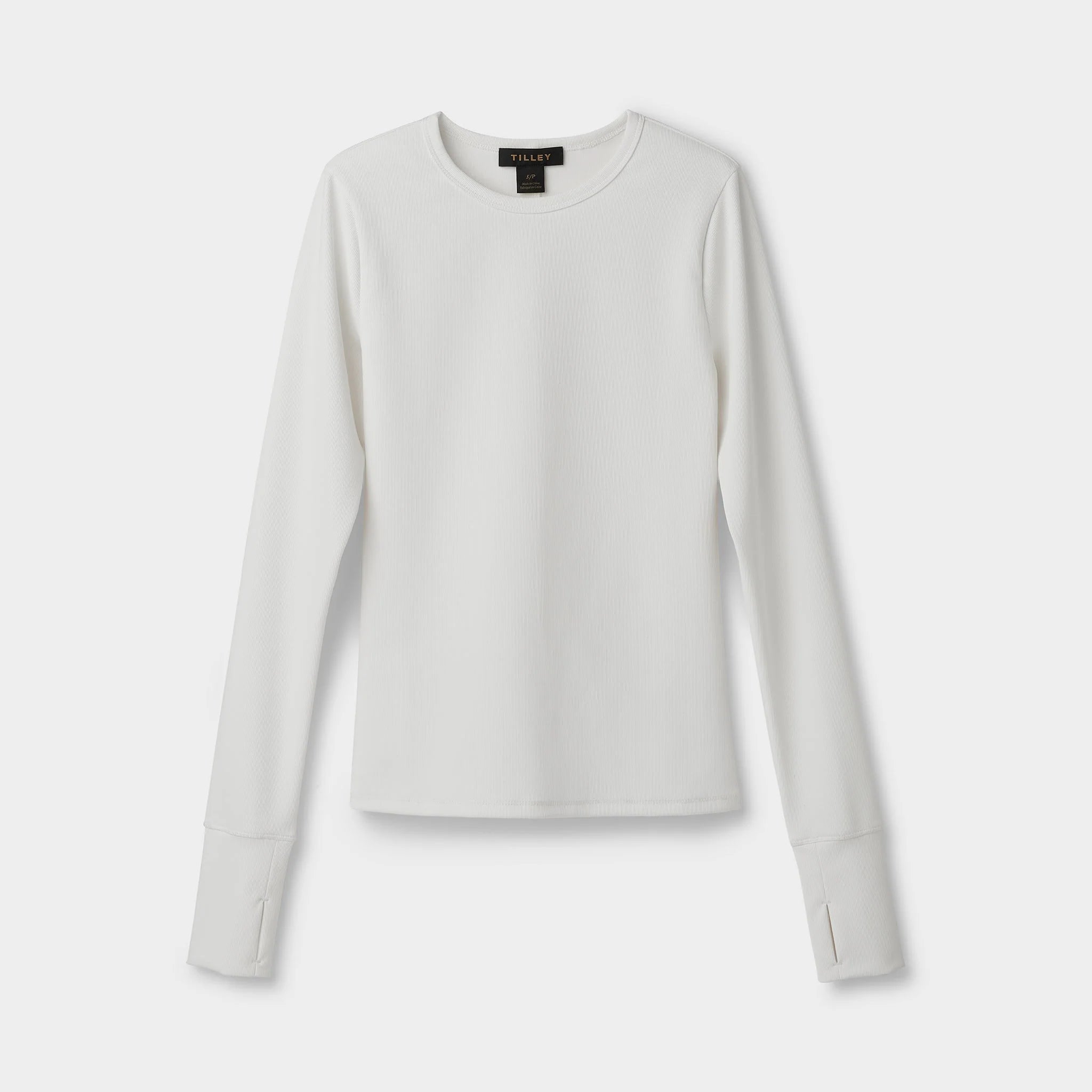 Tilley Womens LS Fitted Rib Crewneck - Chalk White