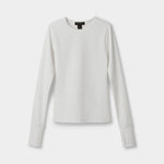 Load image into Gallery viewer, Tilley Womens LS Fitted Rib Crewneck - Chalk White
