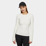 Load image into Gallery viewer, Tilley Womens LS Fitted Rib Crewneck - Chalk White
