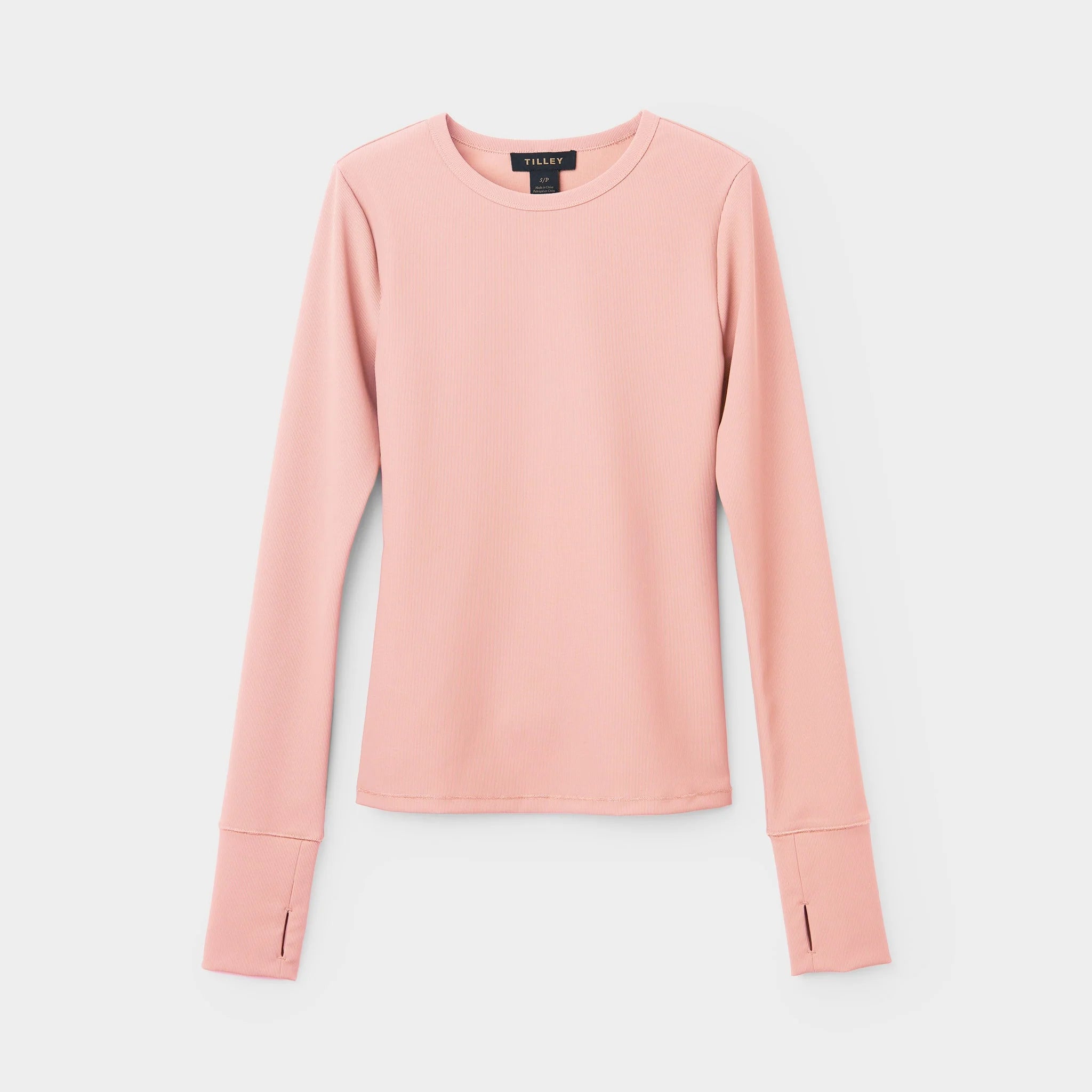 Tilley Womens LS Fitted Rib Crewneck - Pink