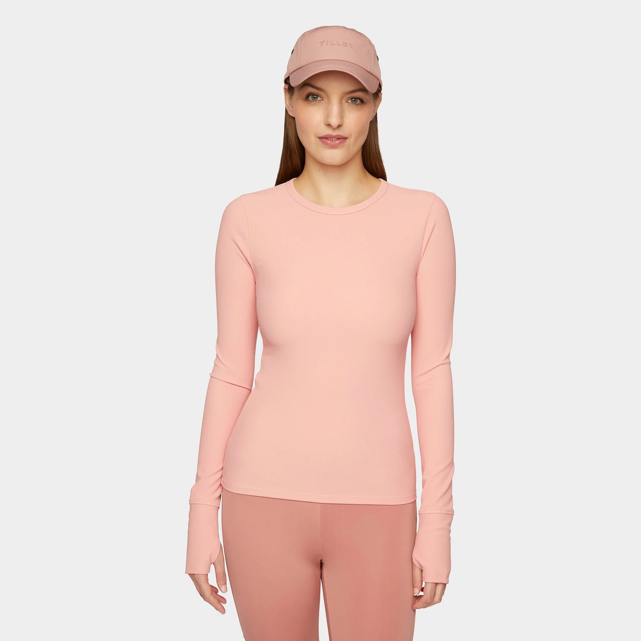 Tilley Womens LS Fitted Rib Crewneck - Pink
