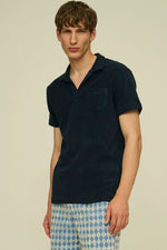 Load image into Gallery viewer, OAS Terry Polo Shirt - Glitch Navy
