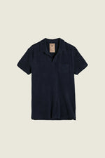 Load image into Gallery viewer, OAS Terry Polo Shirt - Glitch Navy
