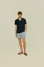 Load image into Gallery viewer, OAS Terry Polo Shirt - Glitch Navy
