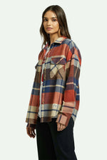 Load image into Gallery viewer, Brixton Womens Bowery Classic Flannel - Navy/Mars Red/Whitecap

