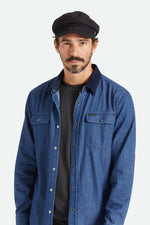 Load image into Gallery viewer, Brixton Unisex Fiddler Fisherman Cap - Black
