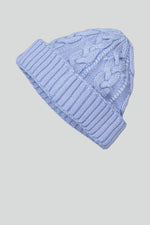 Load image into Gallery viewer, No Nationality Cotton Cable Knit Beanie - Powder Blue
