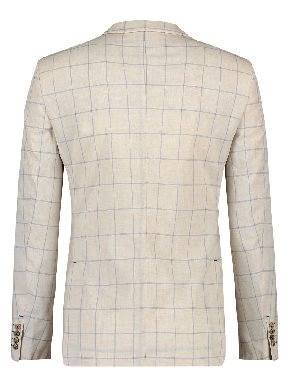 A Fish Named Fred Jacket in Beige Window Pane Check - MitchellMcCabe