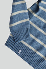 Load image into Gallery viewer, No Nationality Nathan Crew Neck Knit - Dusty Blue Stripe
