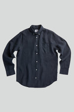 Load image into Gallery viewer, No Nationality Arne Linen Shirt - Navy Blue
